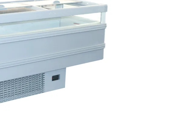 DII-410G glass door island merchandiser, white finish, largest of the range
