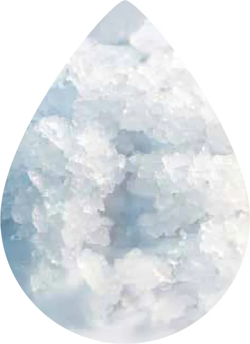 Nugget ice produced by the SK-N series — dense hollow-cube format preferred for beverages