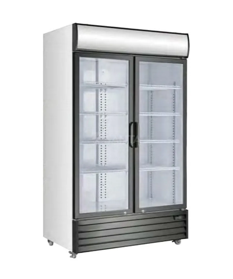 glass door commercial cooler, stainless steel showcase