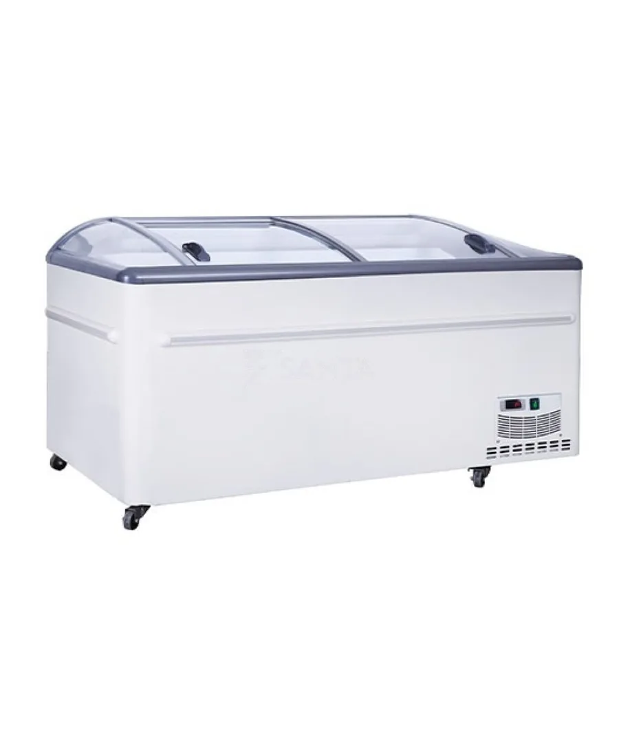 Combined Island Freezer with Sliding Glass Top (Left-Right)